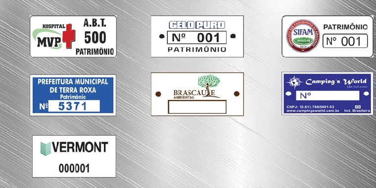 Plaquetas de identificação patrimonial