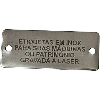 Placa de identificação de equipamentos